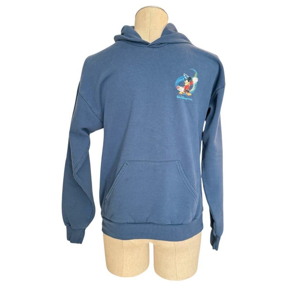 Walt Disney World Youth Hooded Sweatshirt Sz XL Blue Full Pull Over Mickey Hanes - Picture 6 of 7
